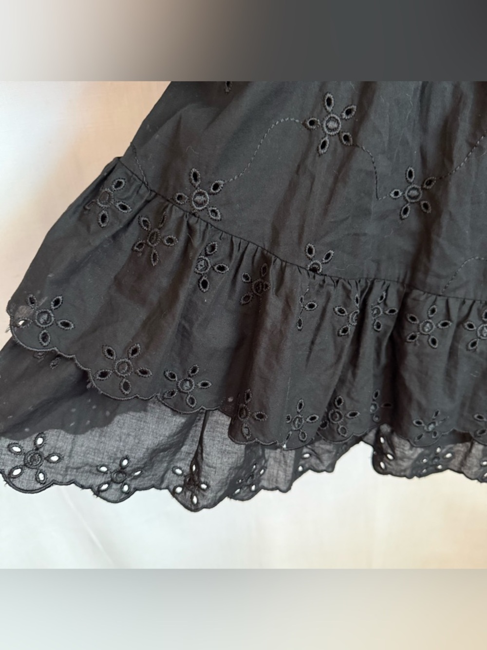 ZARA M Women's Black
Eyelet Mini Dress Puff Sleeve
Ruffle Smocked Party
Funeral - Picture 5 of 8